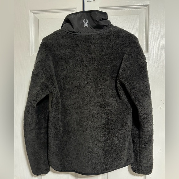 Spyder Women’s Cozy Faux Fur 1/4 Snap Pullover Jacket Black Sz Small EUC - Picture 2 of 3